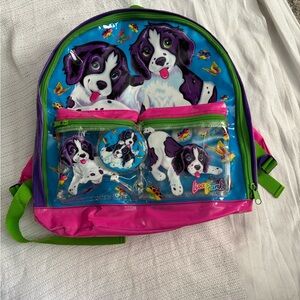 Rare Vintage 90s Lisa Frank Violet & Velvet Puppies Plastic Backpack